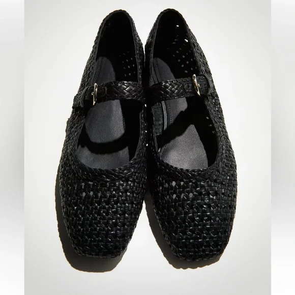 NEW H&M Leather Mary Jane Flats (8) - Picture 1 of 6